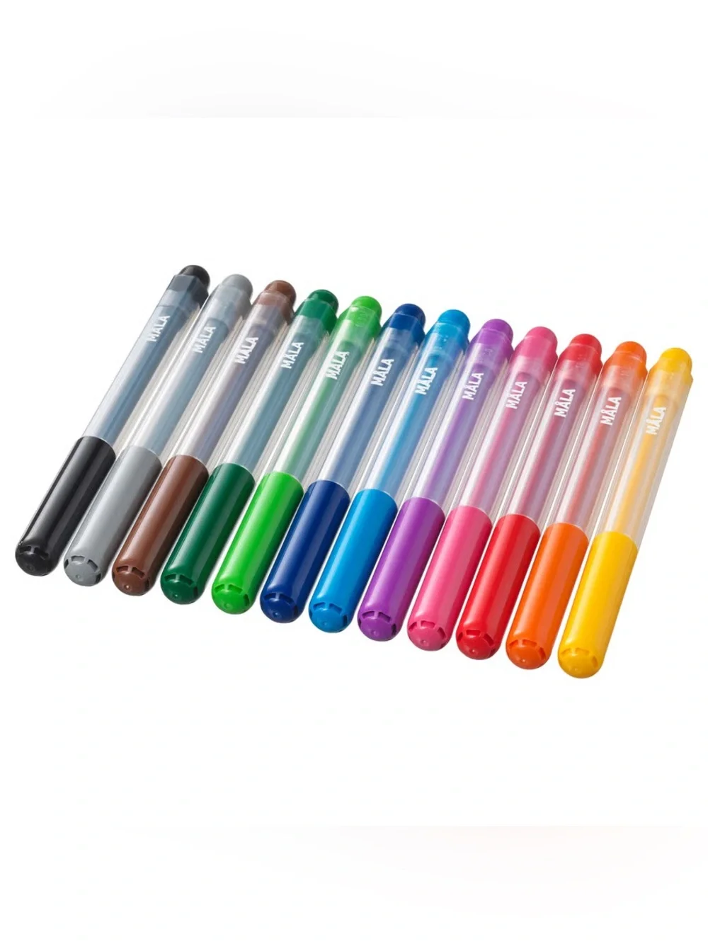 12 MALA Felt-Tip Pens - Mixed Bright Colors